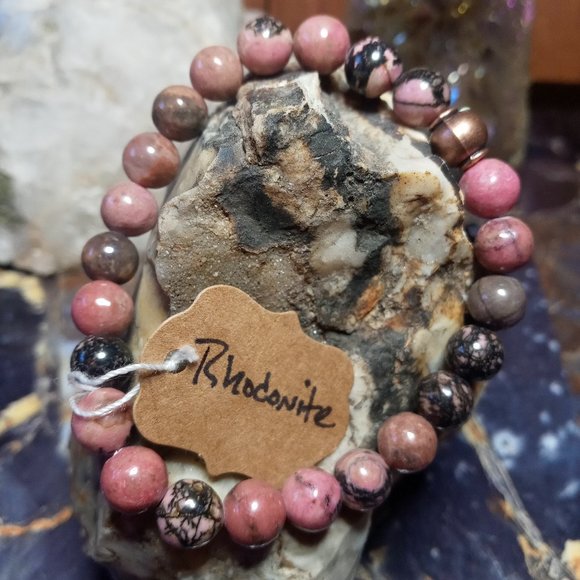 Rhodonite Gemstone Healing Bracelet - Picture 1 of 3